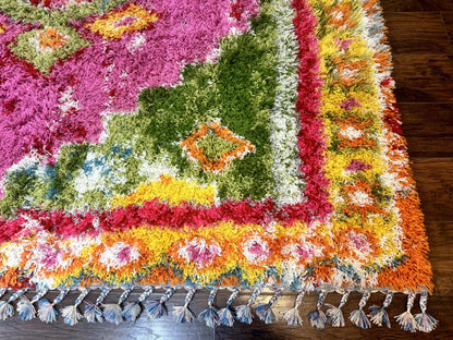 Colorful Shag Rug 8x10, Fuchsia and Multicolor