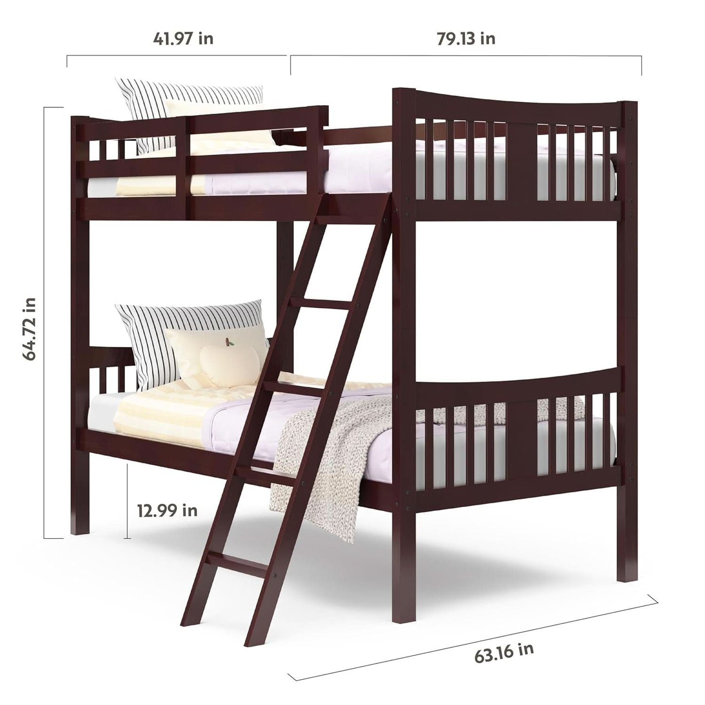 Espresso Twin Over Twin Bunk Bed GREENGUARD Gold Certified