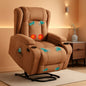 Cognac PU Leather Power Lift Recliner With Massage And Heat
