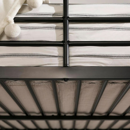 Urban Industrial Metal Double Loft Bunk Bed Full Black