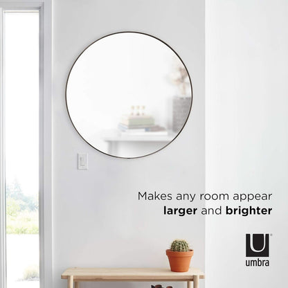 34 Inch Circle Mirror Titanium Finish For Entryways