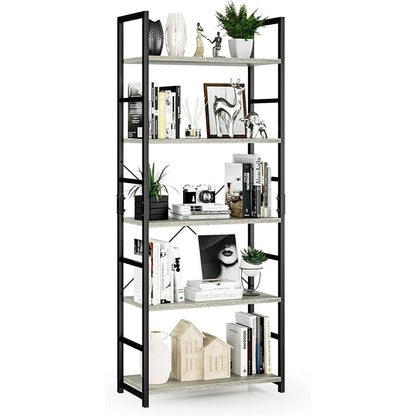 5-Tier Bookshelf for Home Office Scratch-Resistant