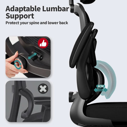Ergonomic Black Office Chair High Back With Wheels