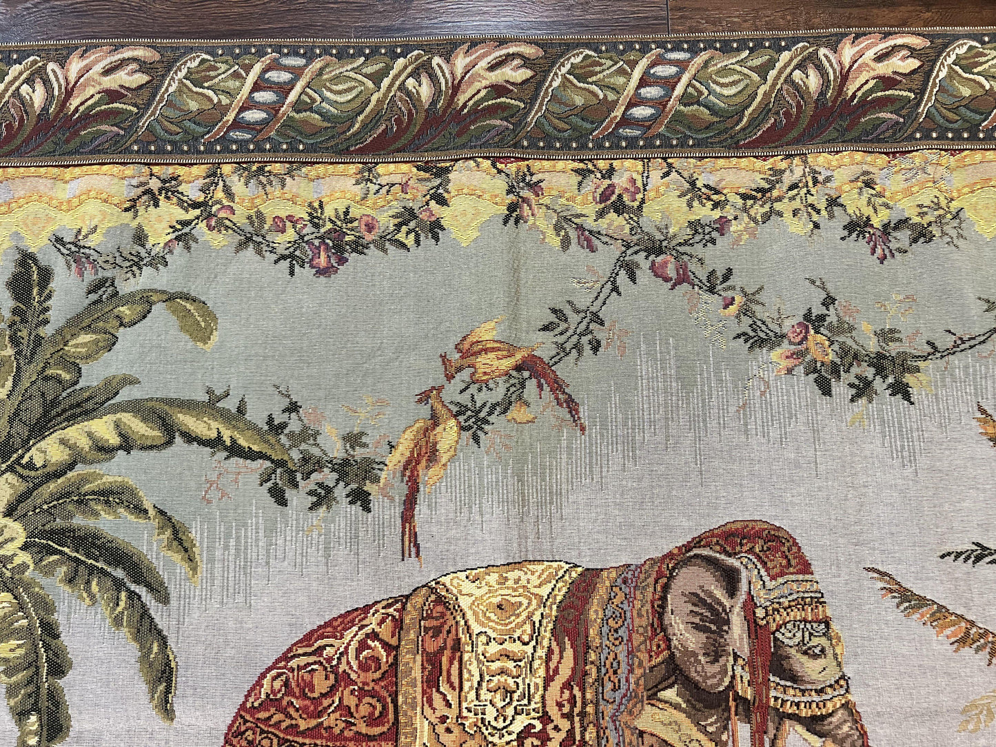 Vintage Tapestry 4 x 5.6, Adorned Elephant Pictorial