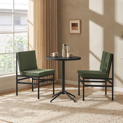 Odelia Olive Green Velvet Dining Chairs With Removable Cushion Covers