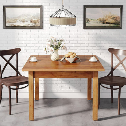 Tribesigns 39 Inch Wood Dining Table Rustic Brown Farmhouse