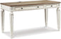 Realyn Farmhouse 60 Inch Home Office Desk With USB Charging Chipped White