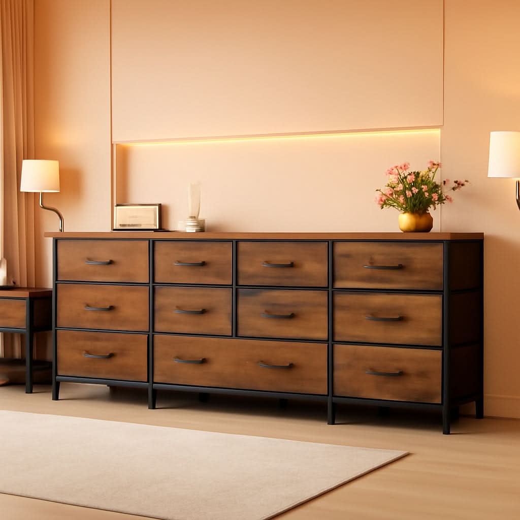 70 Inch Dresser TV Entertainment Center With Drawers