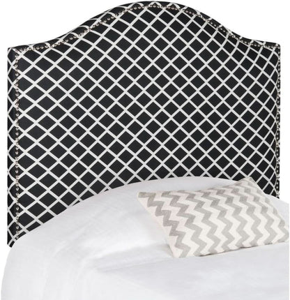 Stylish Black and White Lattice Headboard for Bedrooms