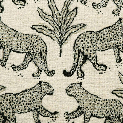 Dex Taupe Leopard Jacquard Ottoman Fully Assembled