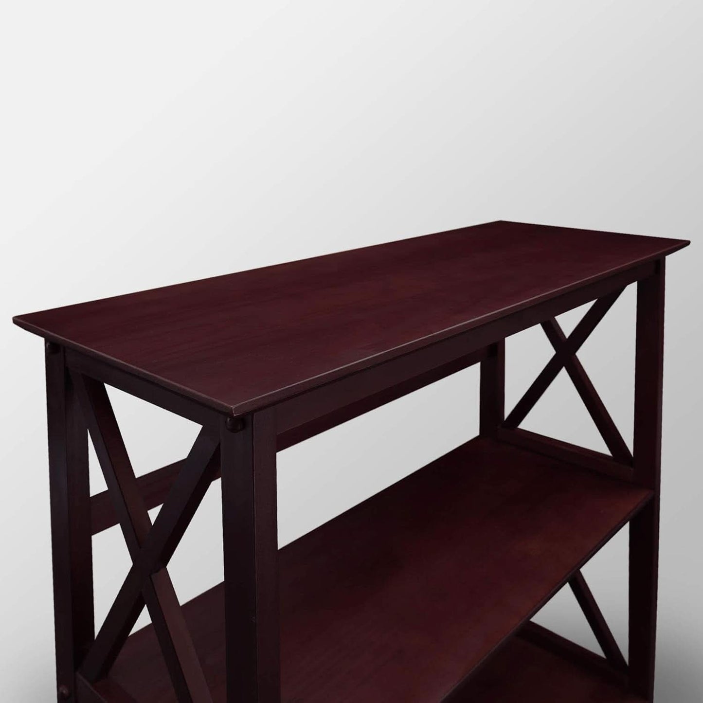 Three-Shelf Solid Wood Bookcase For Home Office Storage