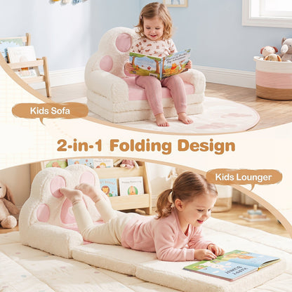 2-in-1 Convertible Kids Sofa to Lounger with Removable Cover
