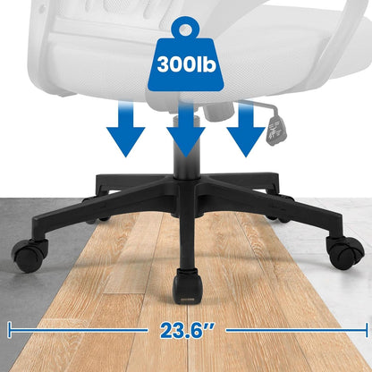 Dark Grey Ergonomic Mesh Office Chair With Lumbar Support Mid Back