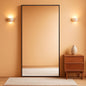 Full Length Mirror With Stand 34x76 Aluminum Frame