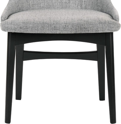 Gray Fabric Wood Dining Chairs Set Of 2 19-Inch Seat Height