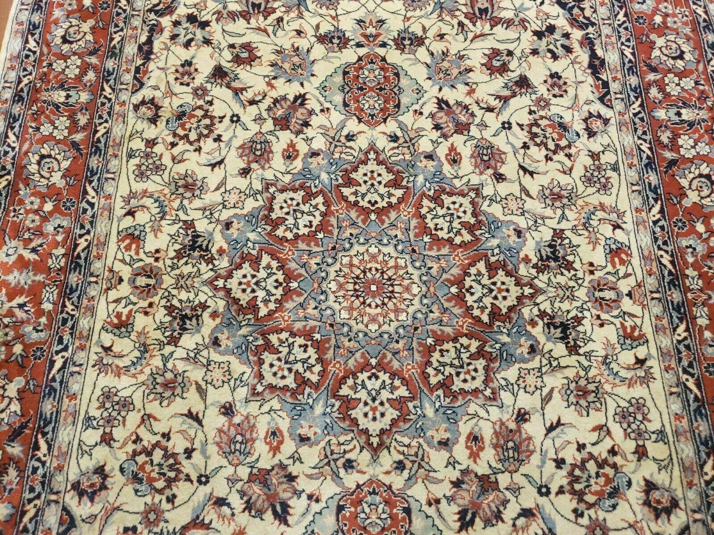 4' X 6' Handmade Ultra Fine Chinese Floral Oriental Wool Rug Hand Knotted Beige