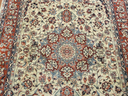 4' X 6' Handmade Ultra Fine Chinese Floral Oriental Wool Rug Hand Knotted Beige