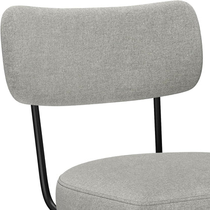 Giselle Swivel Bar Stools Set 2 29 Inch Upholstered Light Grey