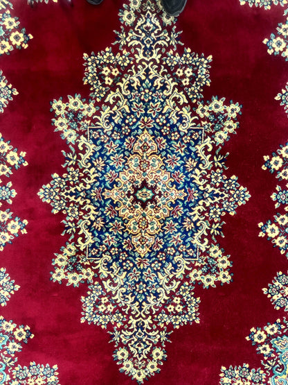 Power Loomed Persian Oriental Rug 9x12, Vintage Wool Pile, Kirman Design