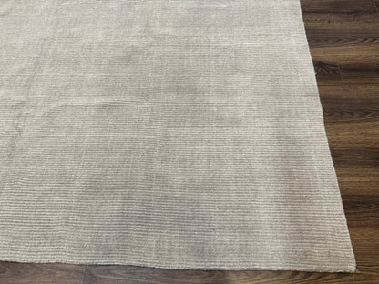 Tibetan Rug 8x10 Taupe Handmade Wool Modern Contemporary Carpet