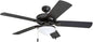 Belmar 52 Inch Bronze Damp Rated Ceiling Fan LED Light