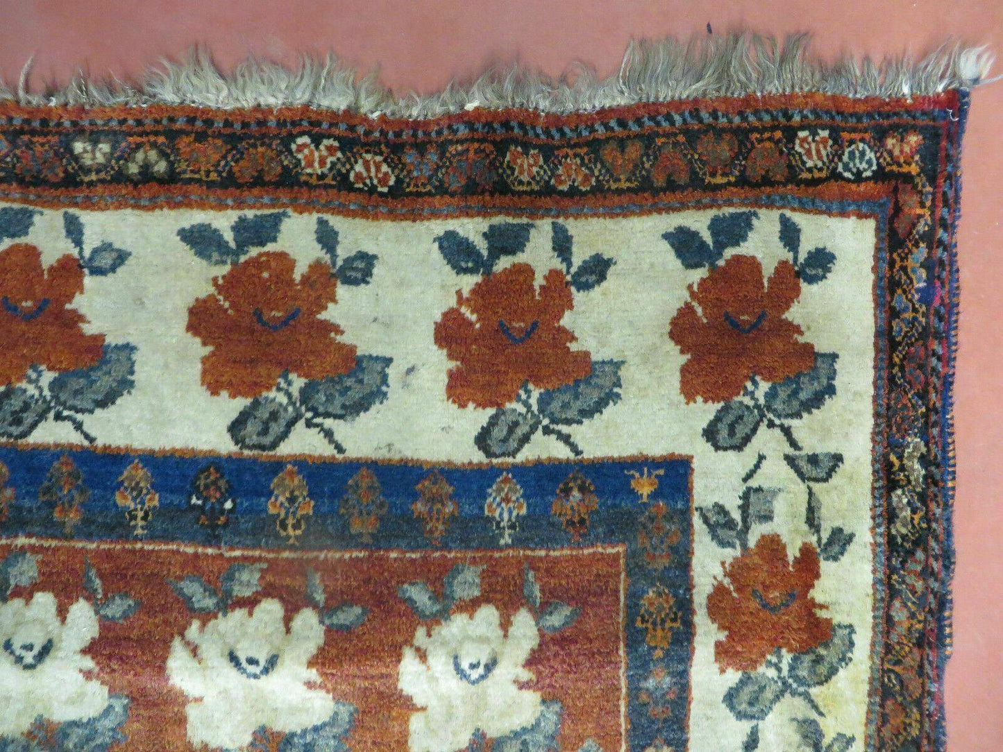 4' X 5' Semi Antique Handmade Fine Turkish Flowers Bouquet Wool Rug Nice