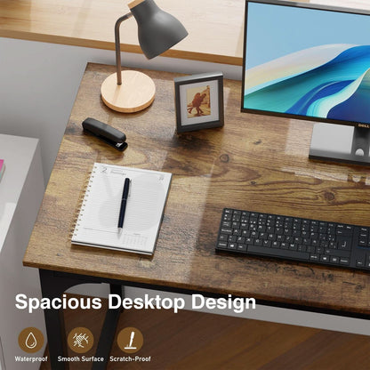 39 Inch Brown Computer Desk Modern Simple Style Home Office