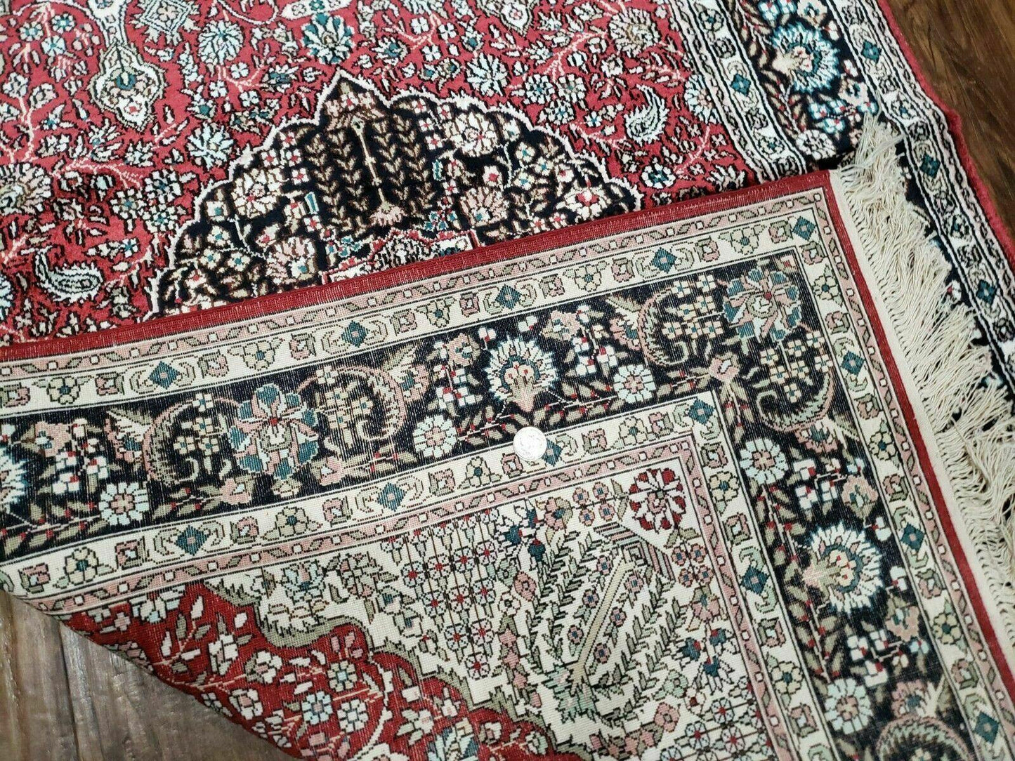 3' X 5' Vintage Fine Handmade India Oriental Kashmir Silk Rug 400 KPSI Wow