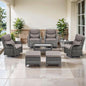 Outdoor Swivel Rocker Patio Chairs Set with Table