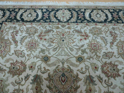 6' X 9' Vintage Handmade India Top Quality Jaipur Floral Oriental Tea Wash Nice