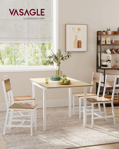 Dining Chair Set Of 2 Rustic Wood With Metal Frame