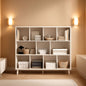 Open Cube Low Bookcase 3 Tier Freestanding White Bookshelf