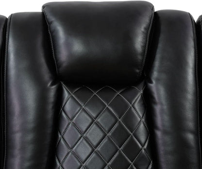 Electric Power Recliner Sofa Black With USB Charging Ports