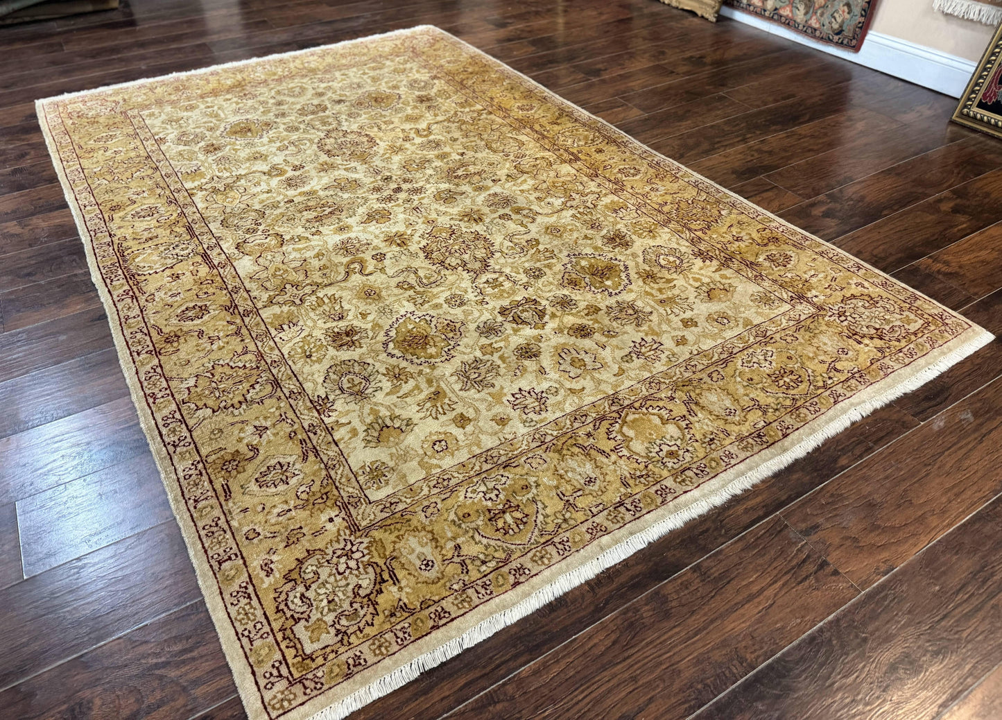 Turkish Oushak Rug 6x9, Vintage, Beige