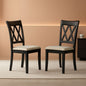 Windvale Black Cross Back Fabric Upholstered Dining Chair Set Of 2