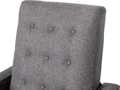 Ezra Pushback Recliner Gray Fabric Mid Century Modern