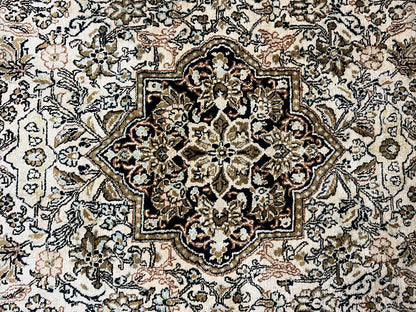 Persian Qum Silk Rug 3.5 x 5.5, Floral Medallion, Very Fine 350 KPSI, Handmade Silk on Silk Rug, Vintage