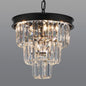 Black Four Light Crystal Chandelier Dining Pendant