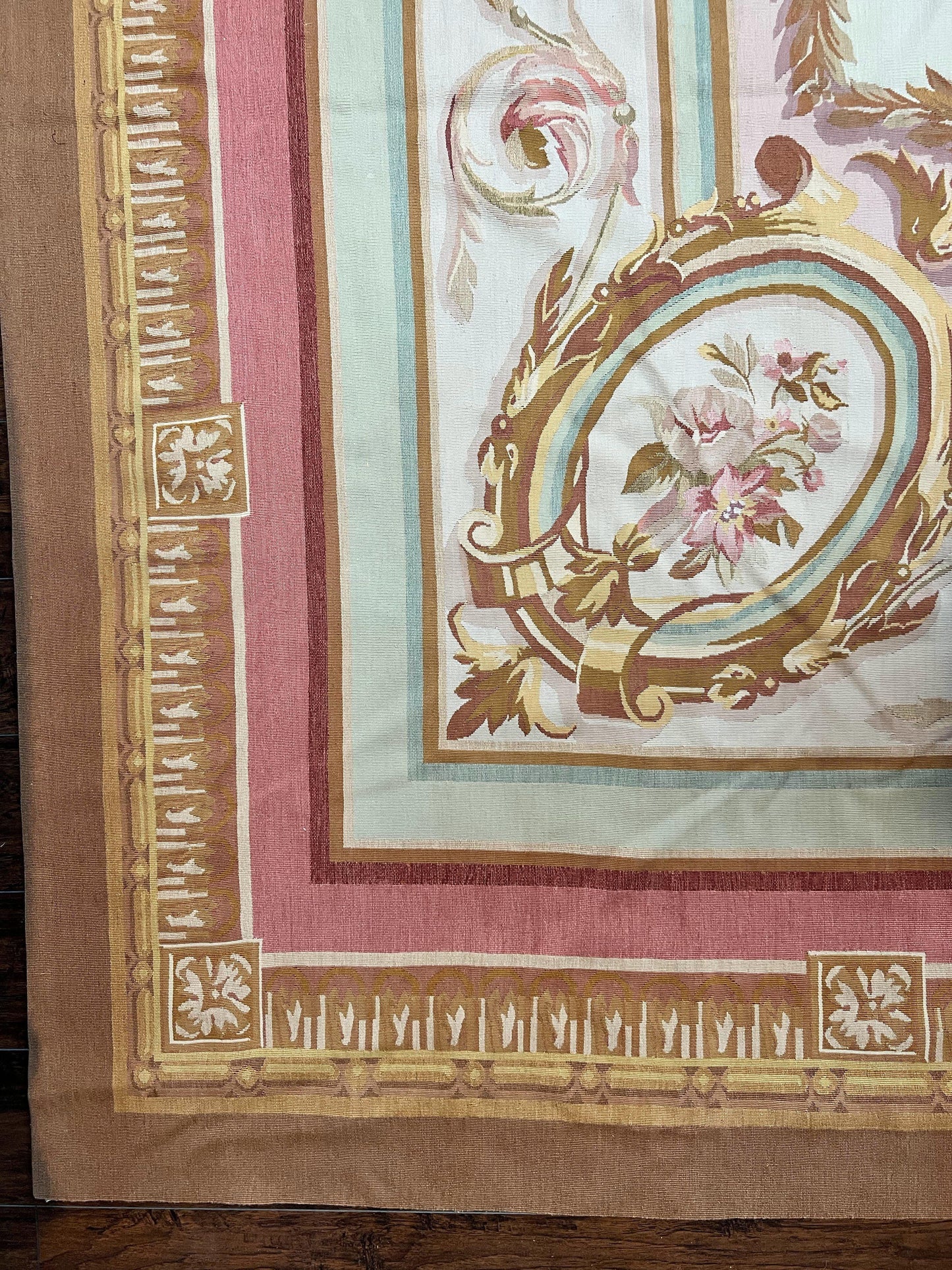 Large Aubusson Rug 11x15, Oversized Gallery Palace Size Flatweave Savonnerie Carpet 11 x 15 ft, Wool Handmade Vintage Elegant European