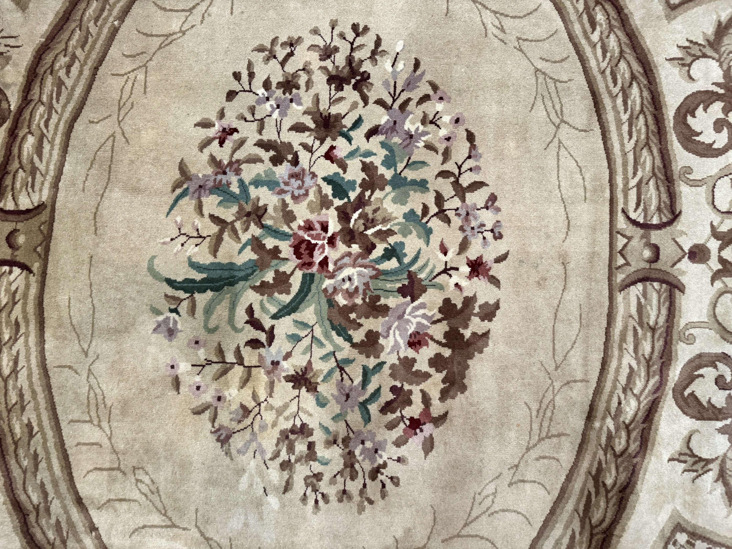 Palace Size Aubusson Rug 12x18, Extra Large, French European Carpet, Soft Wool Pile, Elegant