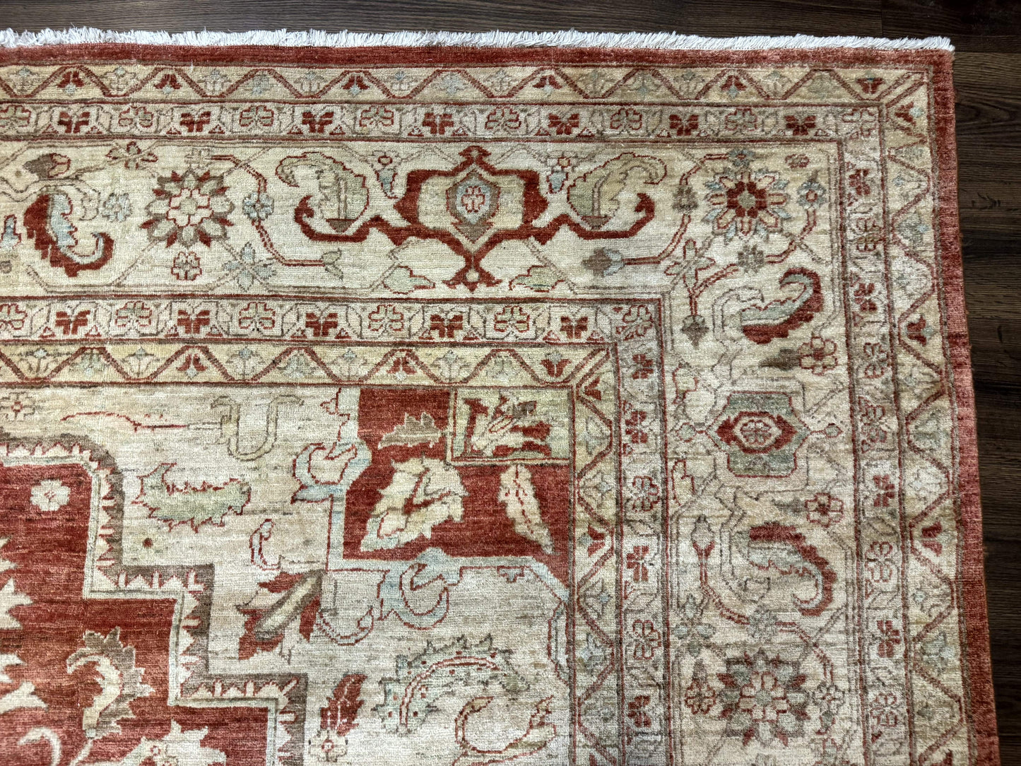 Turkish Heriz Serapi Rug 9x13, Geometric Medallion