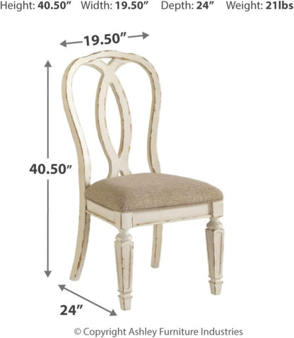 Realyn French Ribbon Back Dining Chairs Chipped White