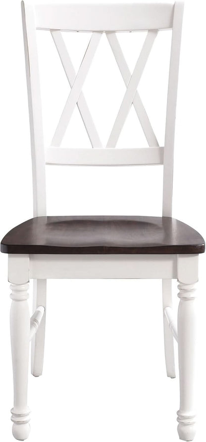 Shelby Distressed White X Back Dining Chairs Set Of 2