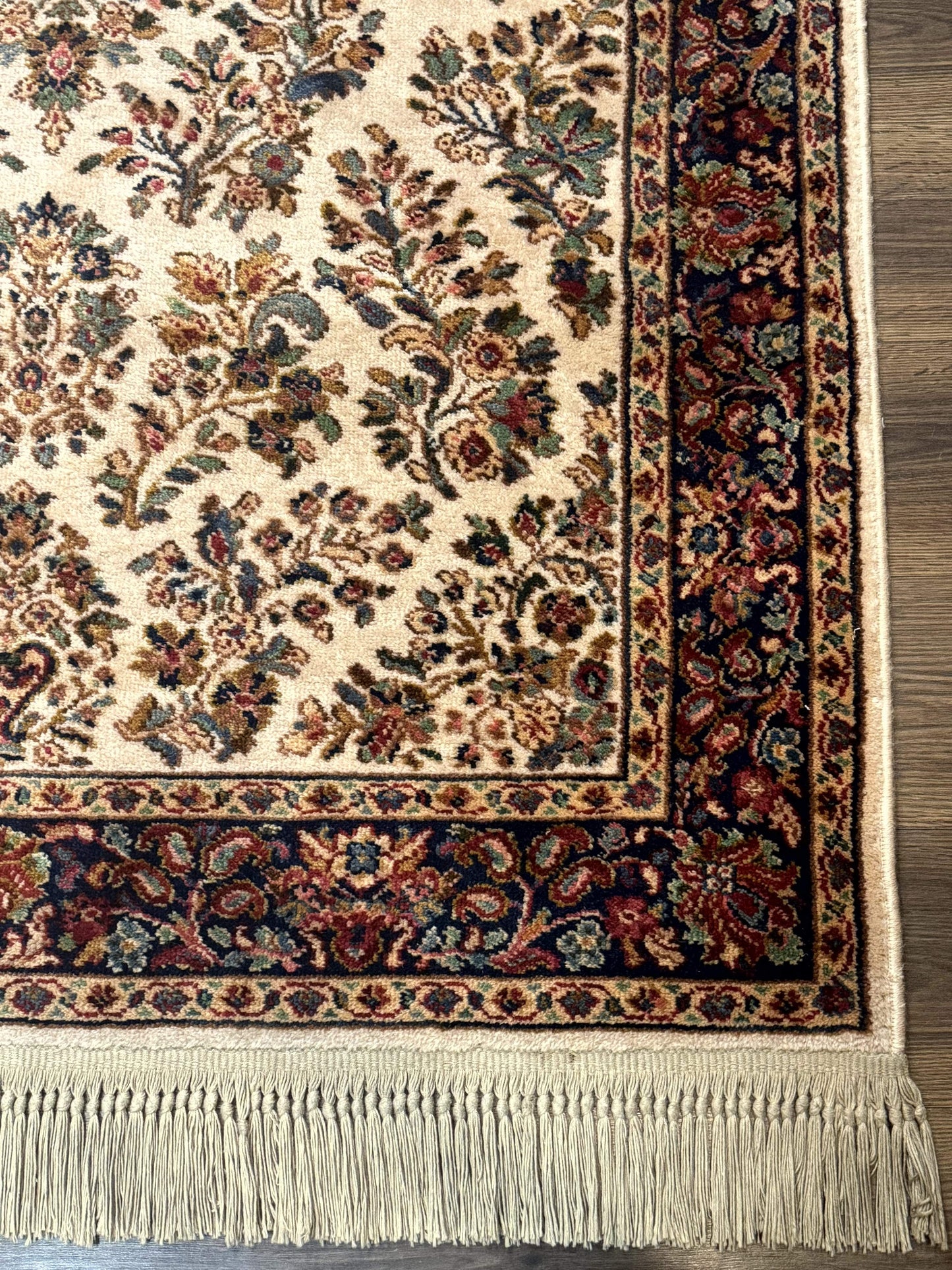 4x6 Karastan Rug Ivory Sarouk #760, Wool Vintage Original 700 Series