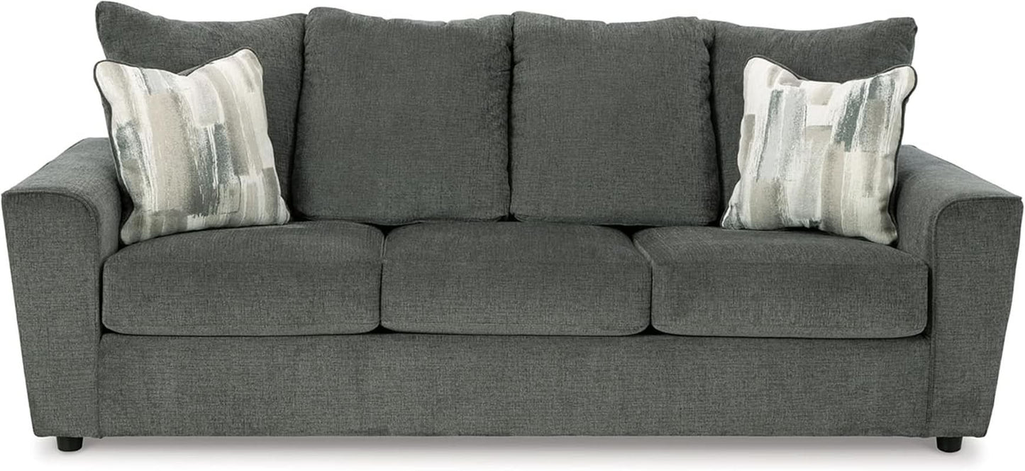 Gray Upholstered Casual Sofa With Flared Arms Modern