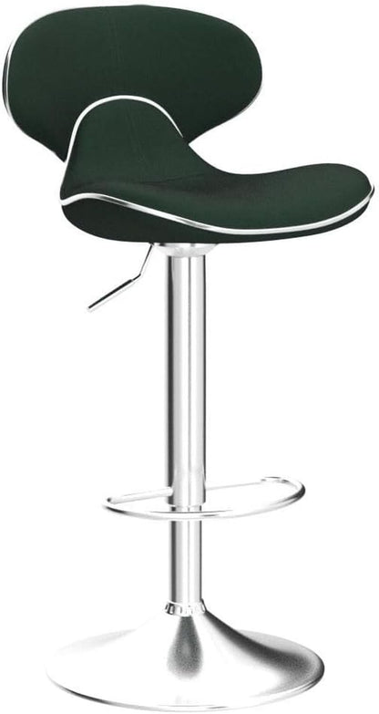 Green Velvet Upholstered Adjustable Swivel Bar Stools Set 2