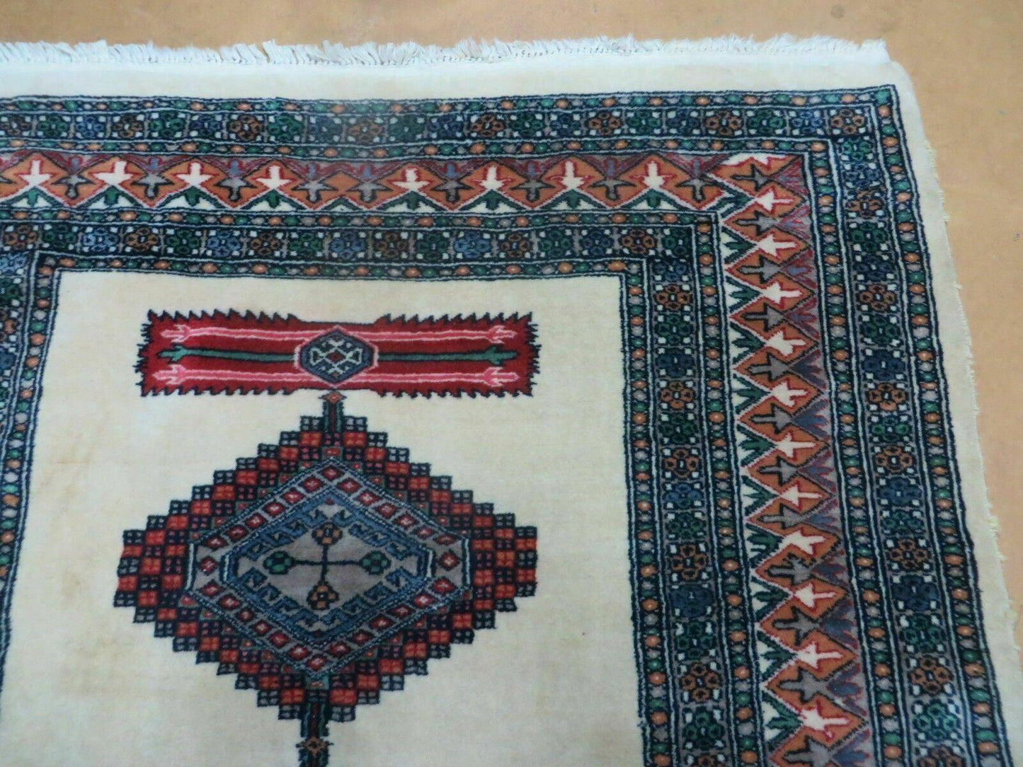 4' X 6' Vintage Handmade Bokhara Turkoman Pakistan Wool Rug Carpet Nice