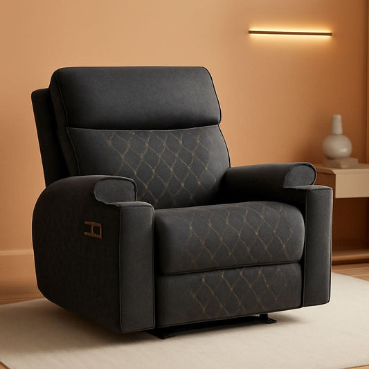 Electric Recliner Chair With Soft Fabric And Cup Holders