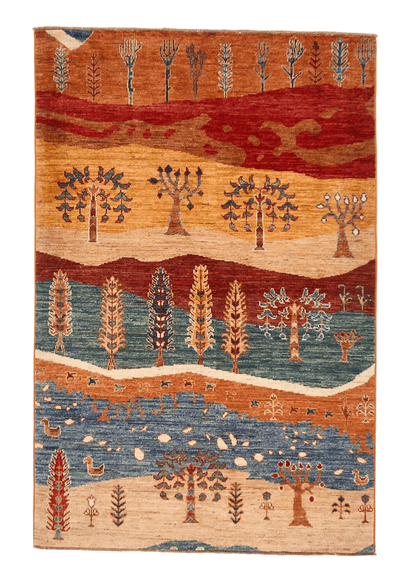 Afghan Gabbeh - Trees (3'05"x5'01") multicolor/rust