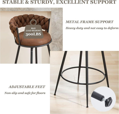 Modern Swivel Bar Stools Set of Two Stylish Design